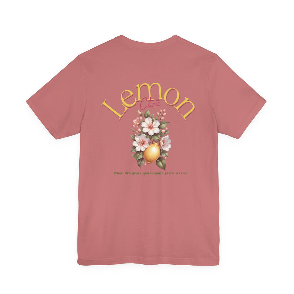 Lemon Floral Tee — Vintage Citrus Graphic Short Sleeve Shirt