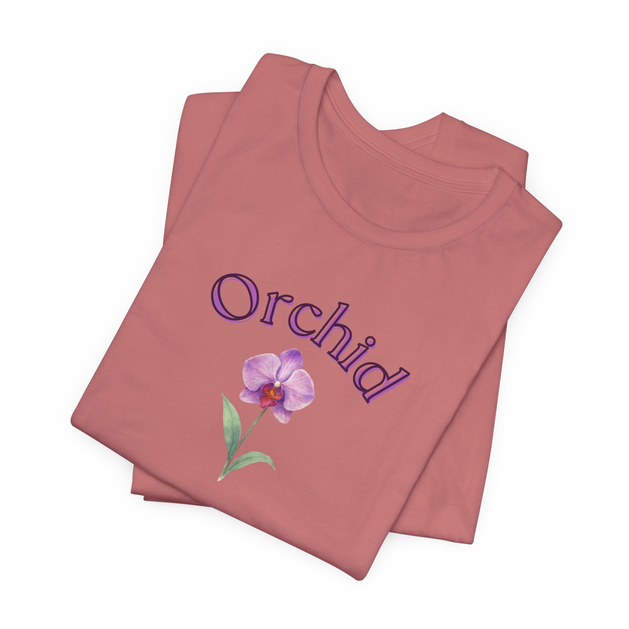Orchid Floral Tee – Botanical Purple Orchid Illustration Shirt