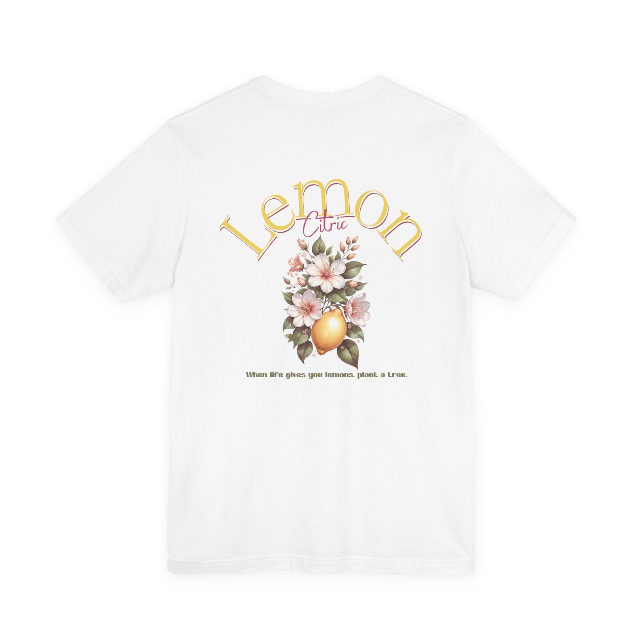 Lemon Floral Tee — Vintage Citrus Graphic Short Sleeve Shirt