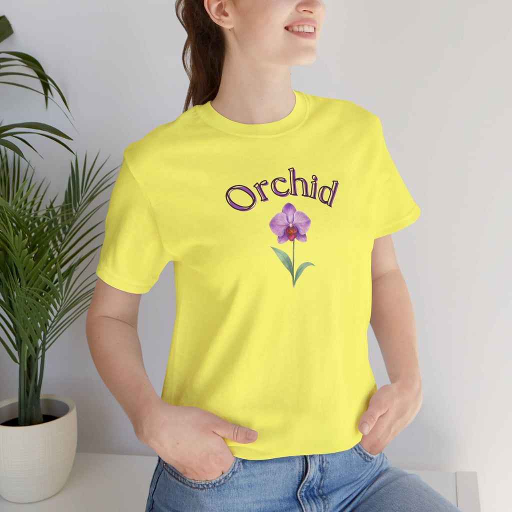 Orchid Floral Tee – Botanical Purple Orchid Illustration Shirt