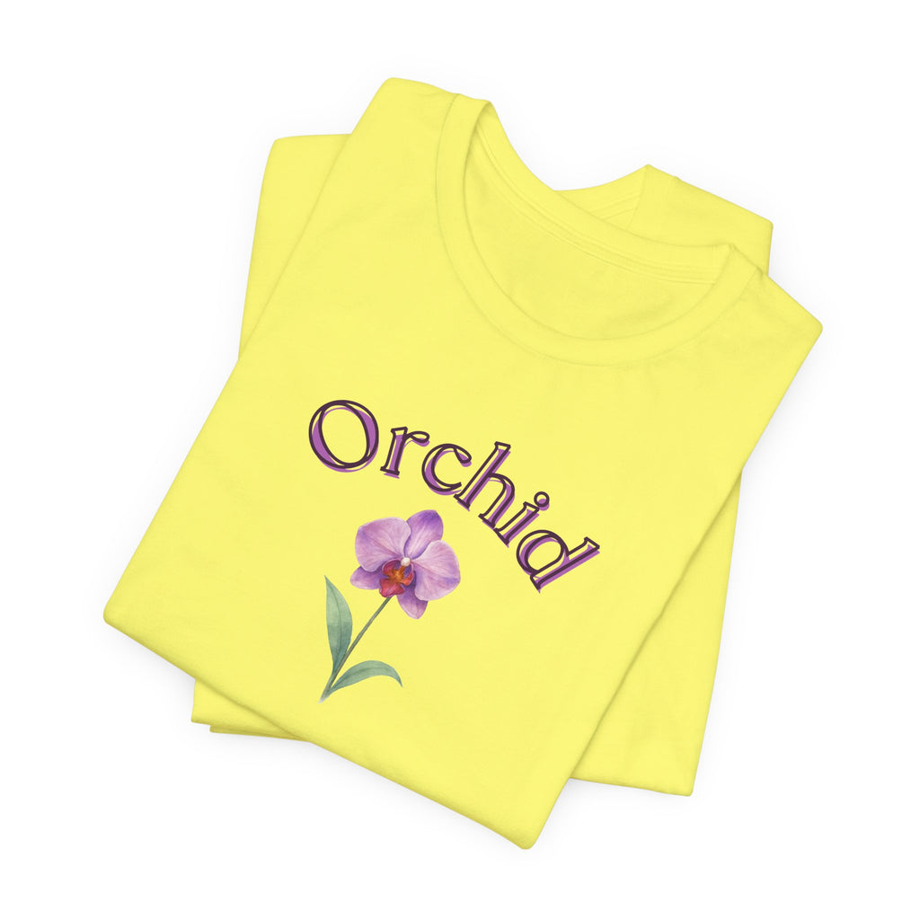 Orchid Floral Tee – Botanical Purple Orchid Illustration Shirt