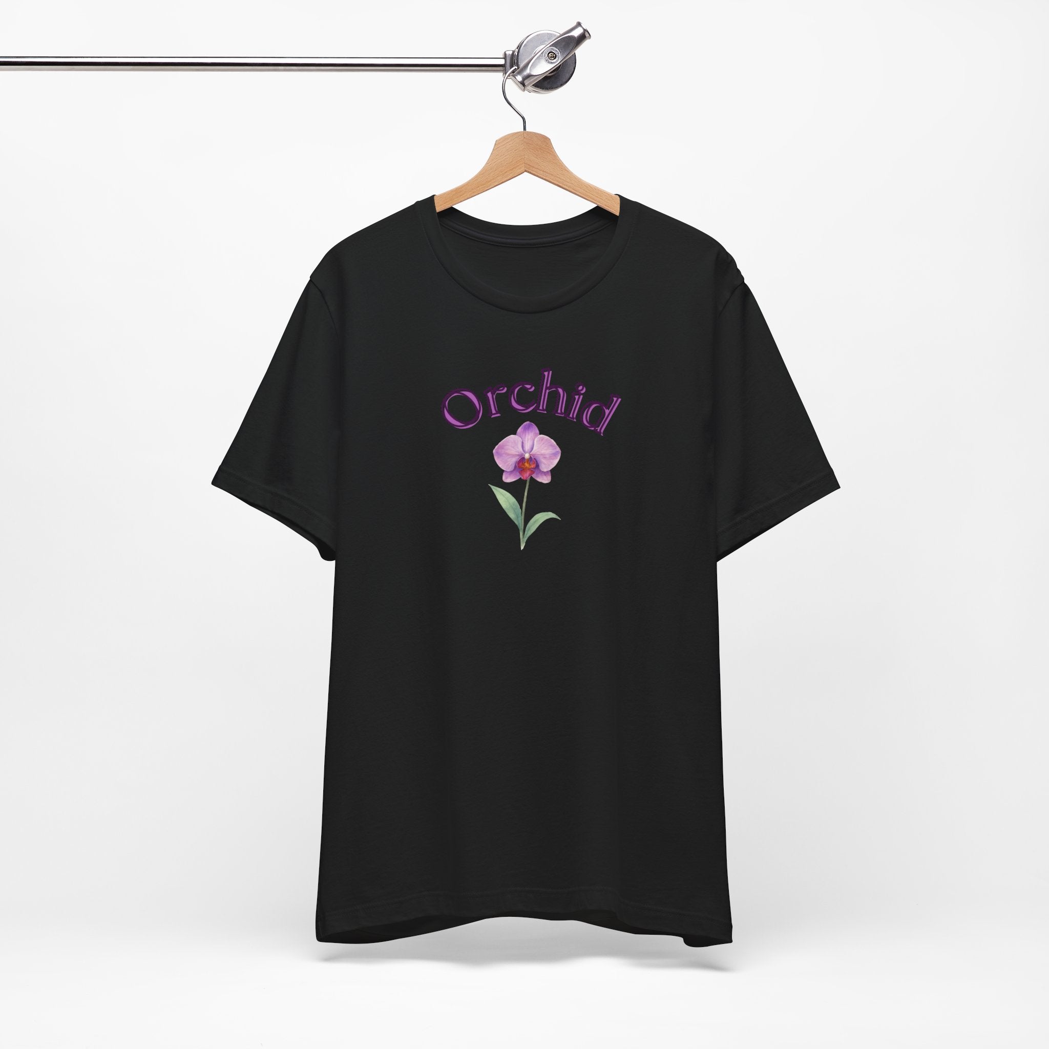 Orchid Floral Tee – Botanical Purple Orchid Illustration Shirt