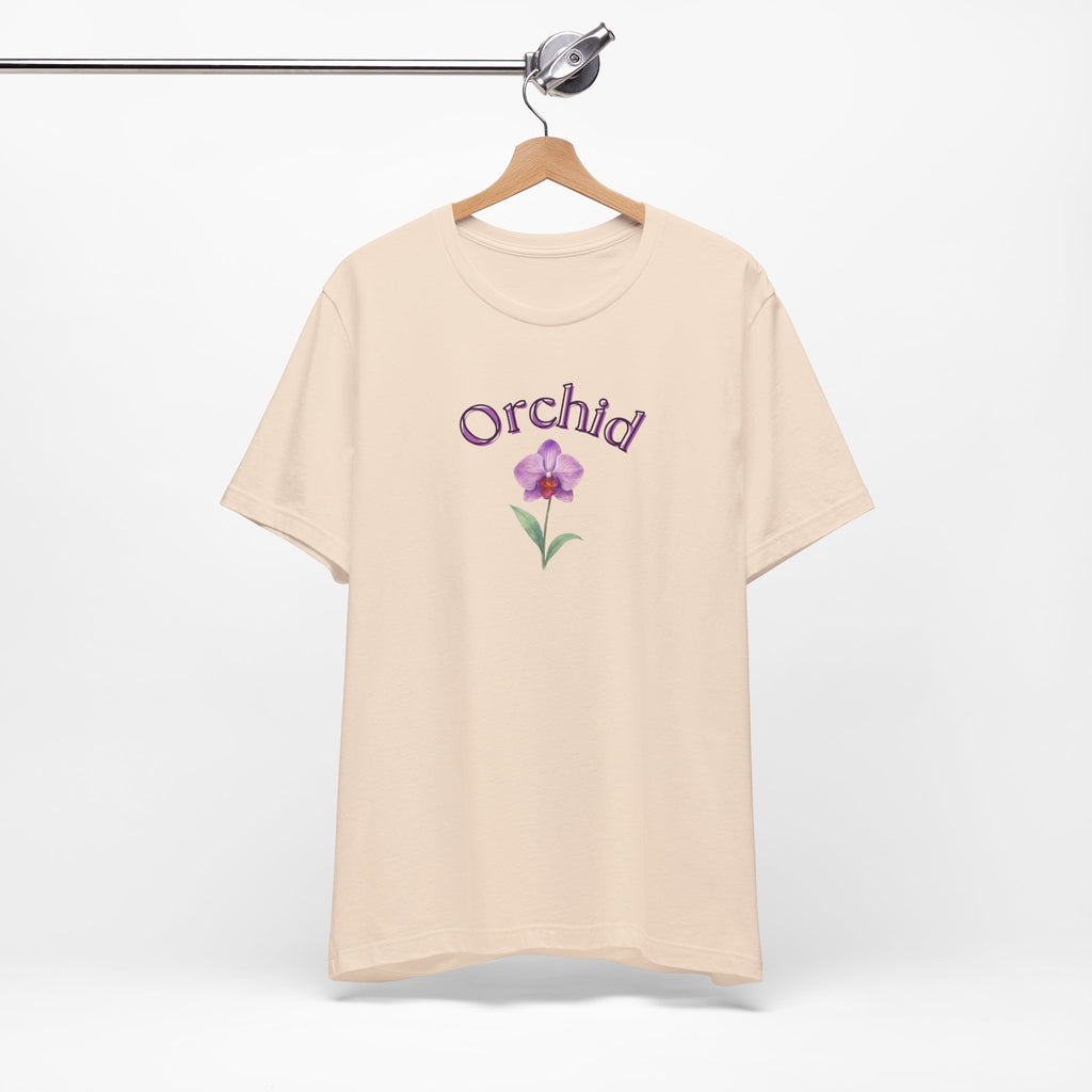 Orchid Floral Tee – Botanical Purple Orchid Illustration Shirt