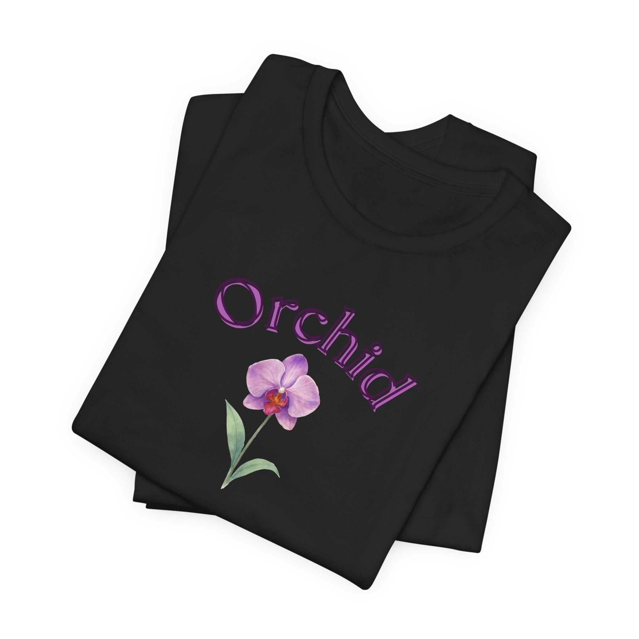Orchid Floral Tee – Botanical Purple Orchid Illustration Shirt