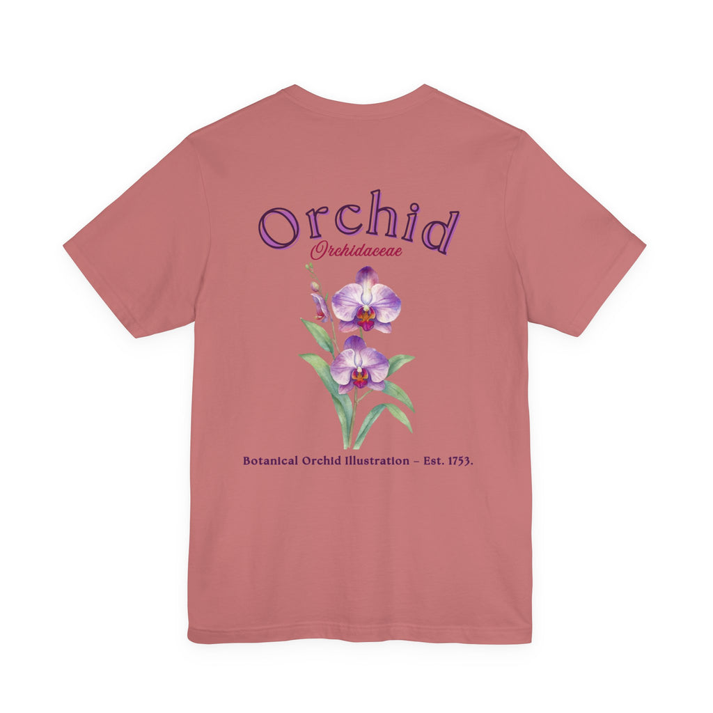 Orchid Floral Tee – Botanical Purple Orchid Illustration Shirt