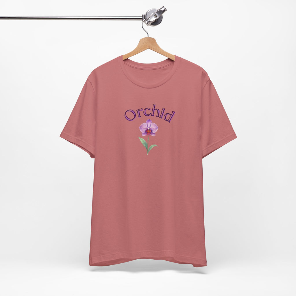 Orchid Floral Tee – Botanical Purple Orchid Illustration Shirt