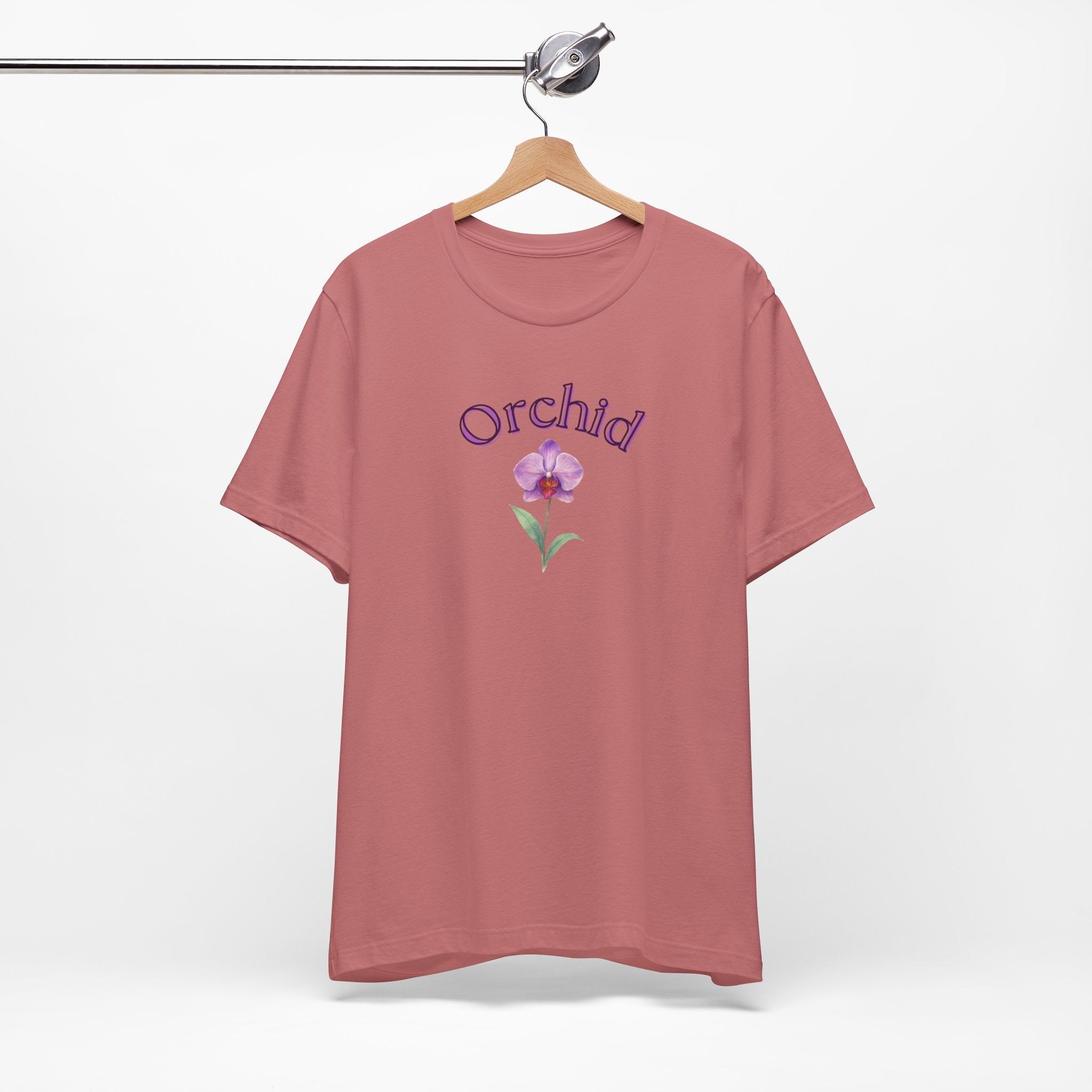 Orchid Floral Tee – Botanical Purple Orchid Illustration Shirt