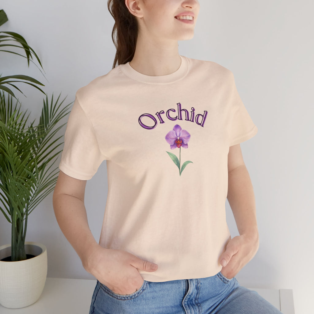 Orchid Floral Tee – Botanical Purple Orchid Illustration Shirt