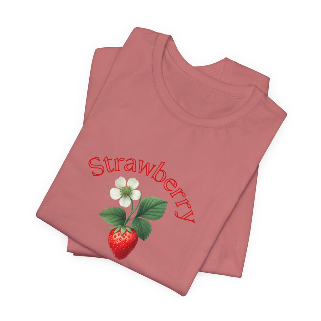 Strawberry Botanical Tee — Vintage Fruit Graphic T-Shirt