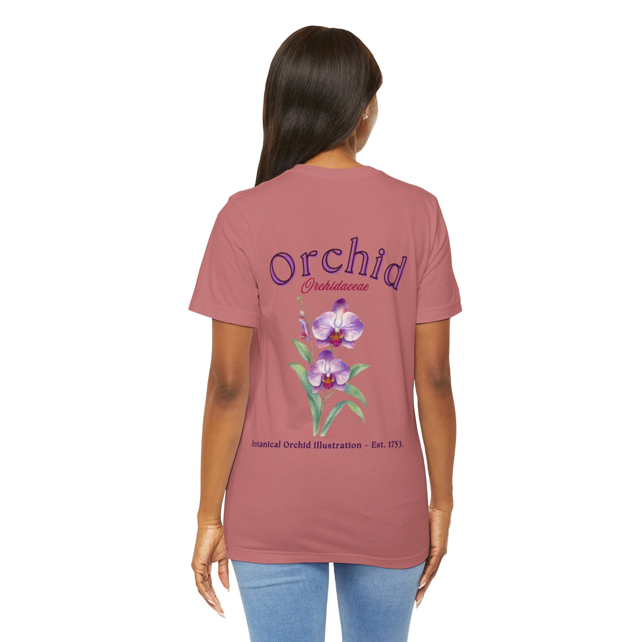Orchid Floral Tee – Botanical Purple Orchid Illustration Shirt
