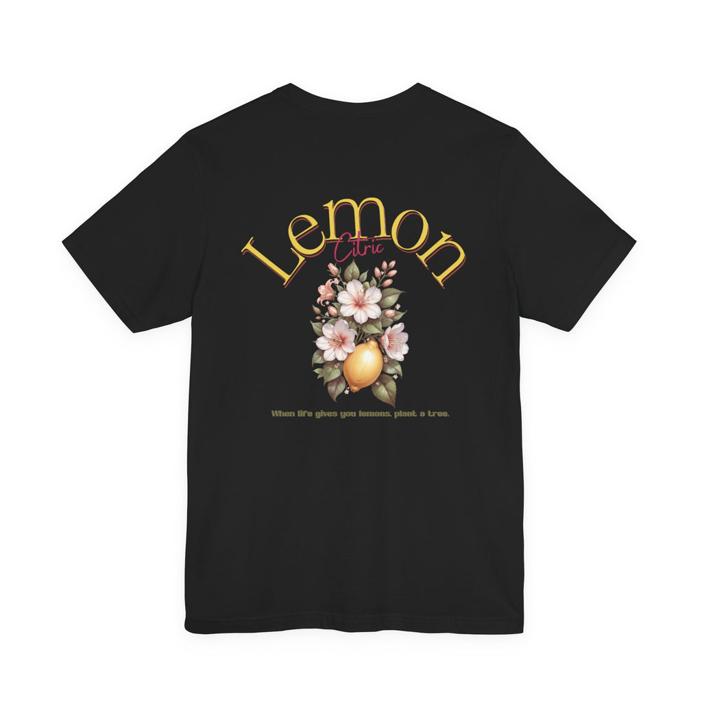 Lemon Floral Tee — Vintage Citrus Graphic Short Sleeve Shirt