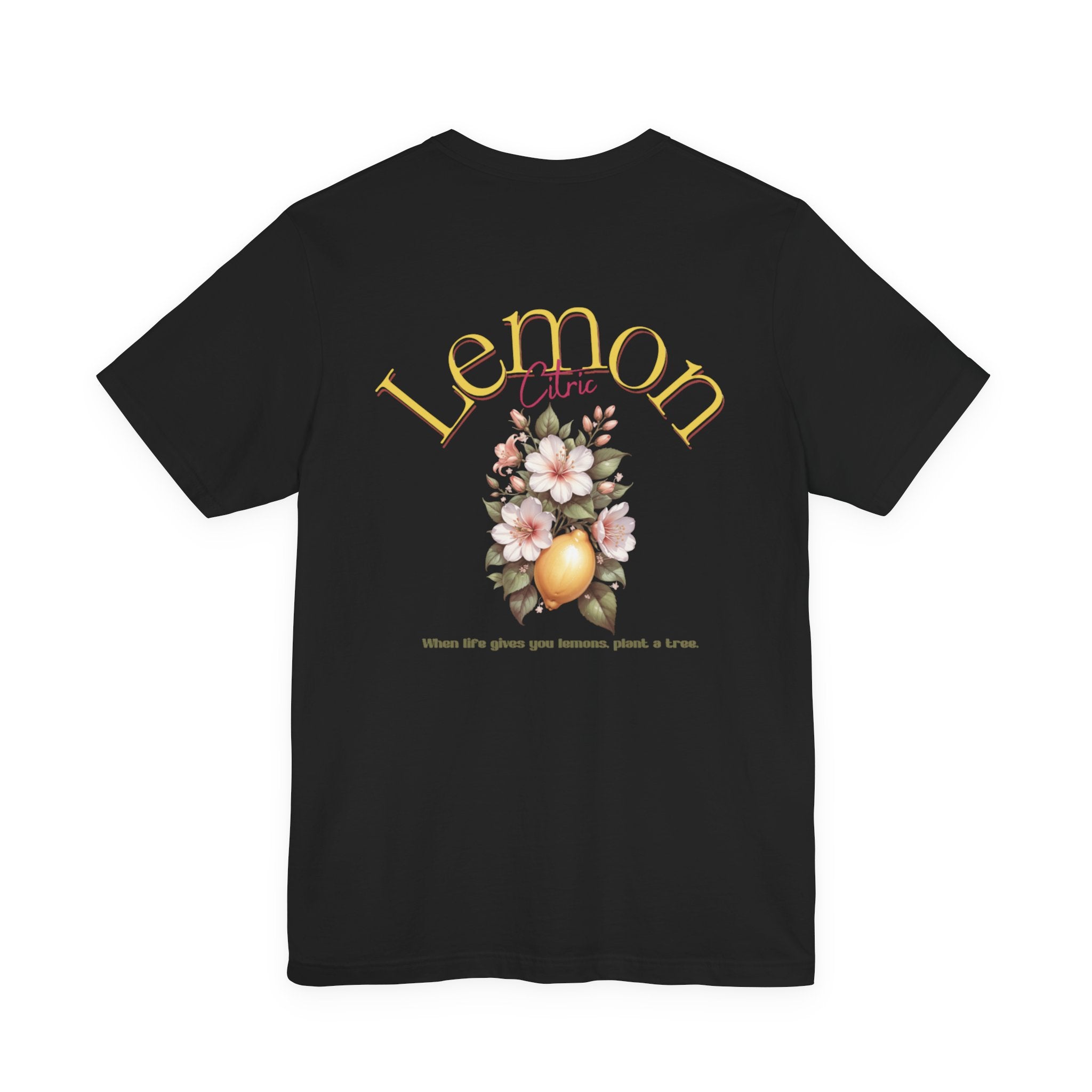 Lemon Floral Tee — Vintage Citrus Graphic Short Sleeve Shirt