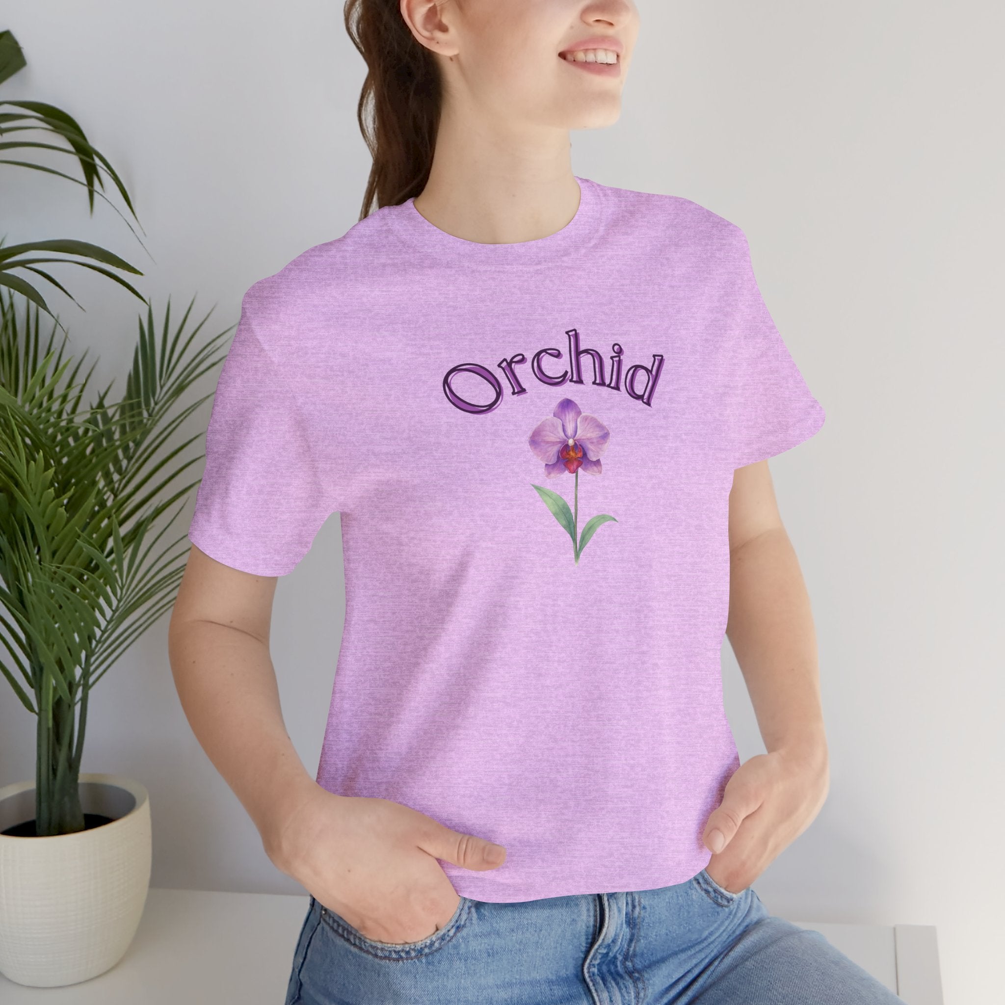 Orchid Floral Tee – Botanical Purple Orchid Illustration Shirt