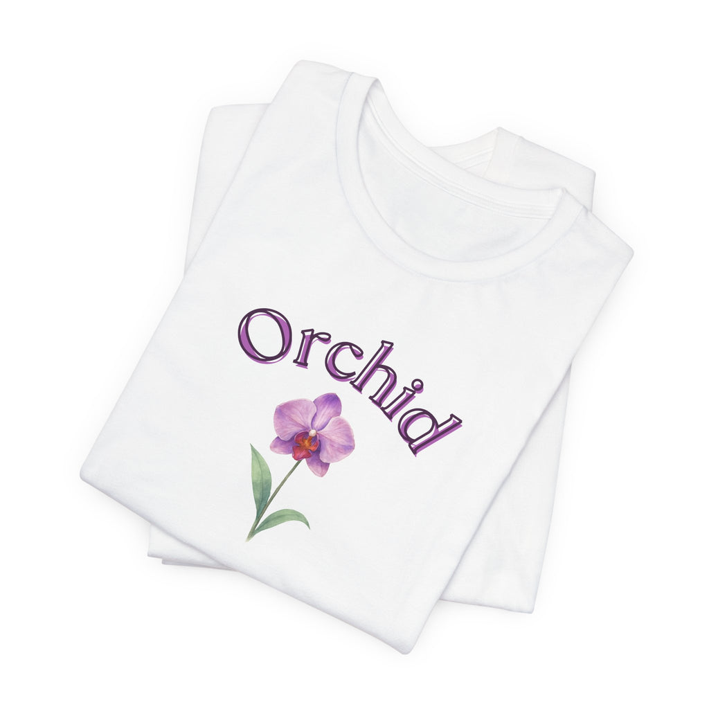 Orchid Floral Tee – Botanical Purple Orchid Illustration Shirt