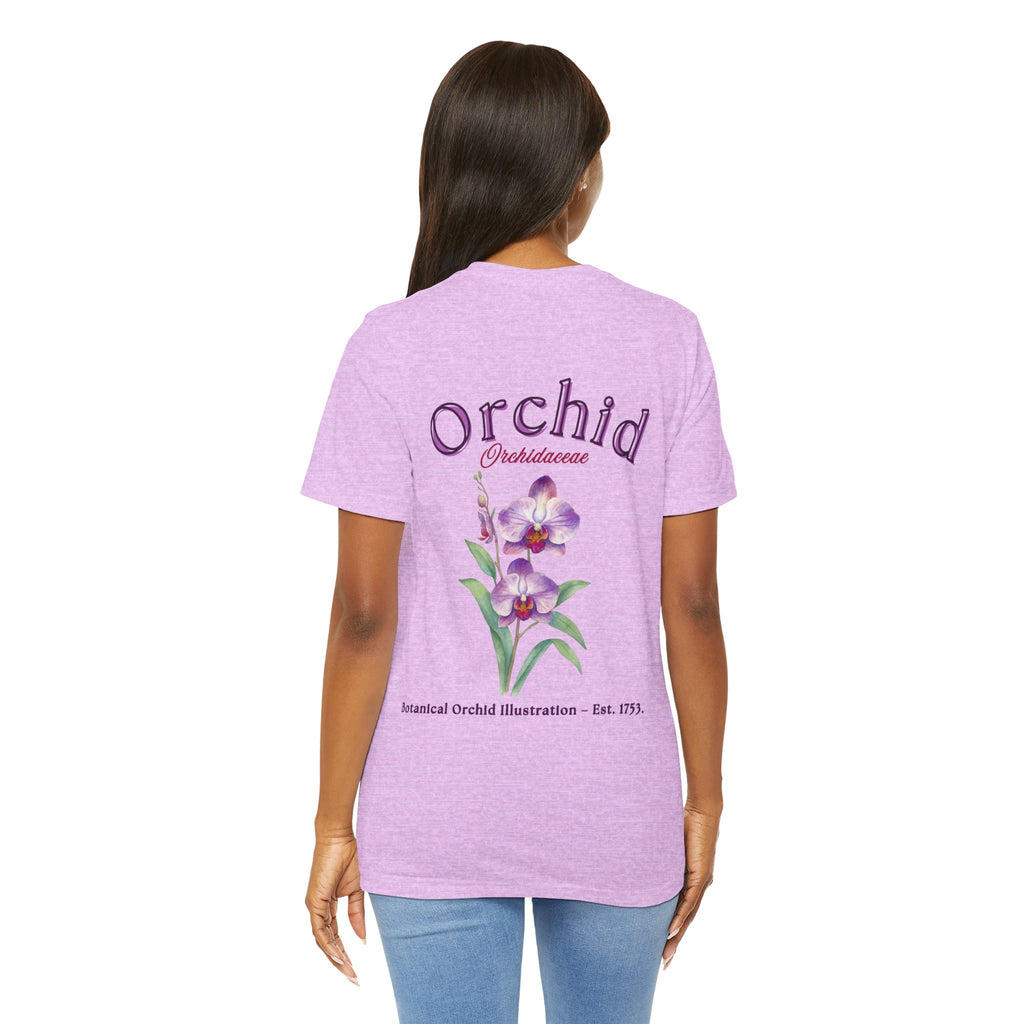 Orchid Floral Tee – Botanical Purple Orchid Illustration Shirt