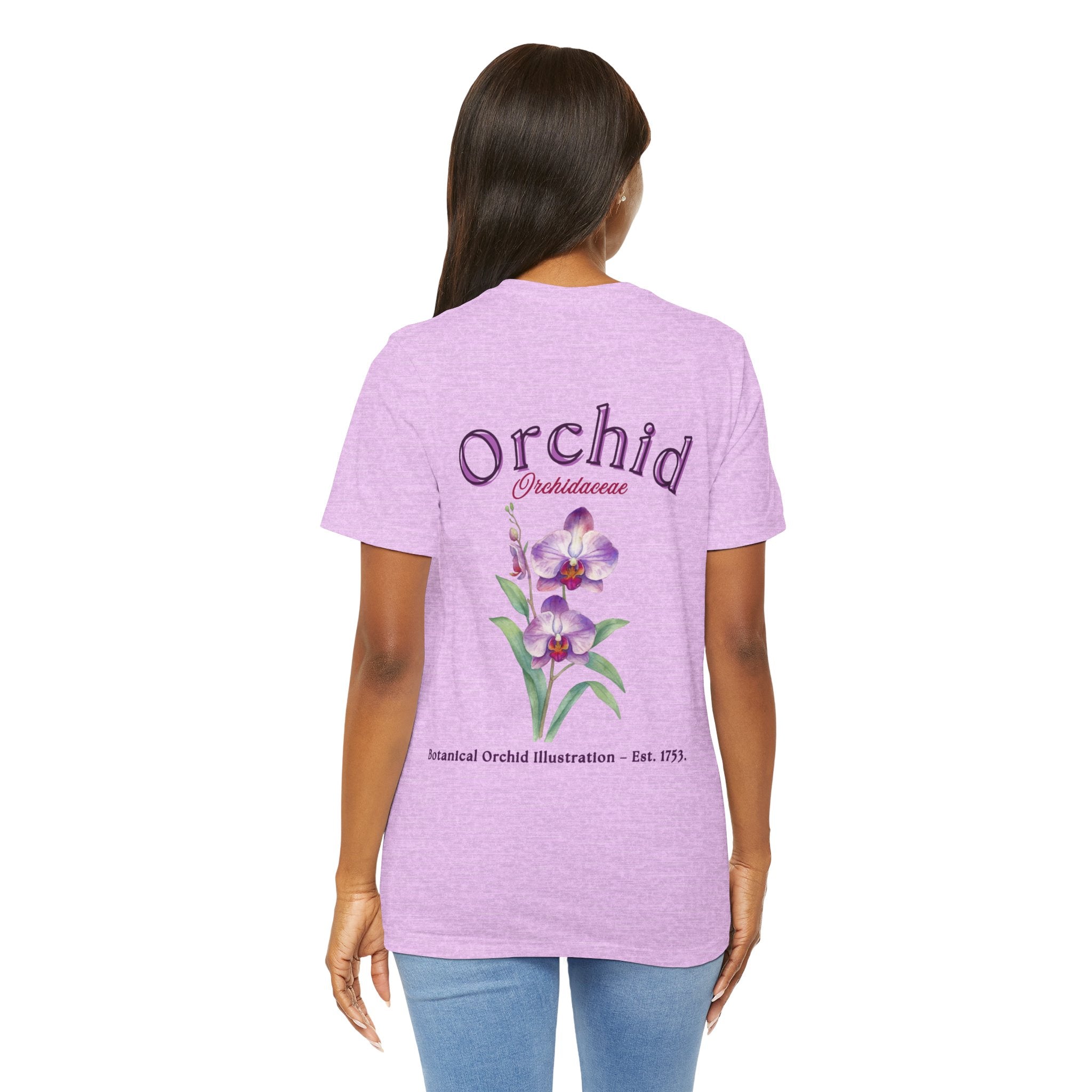 Orchid Floral Tee – Botanical Purple Orchid Illustration Shirt