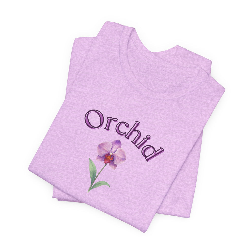 Orchid Floral Tee – Botanical Purple Orchid Illustration Shirt