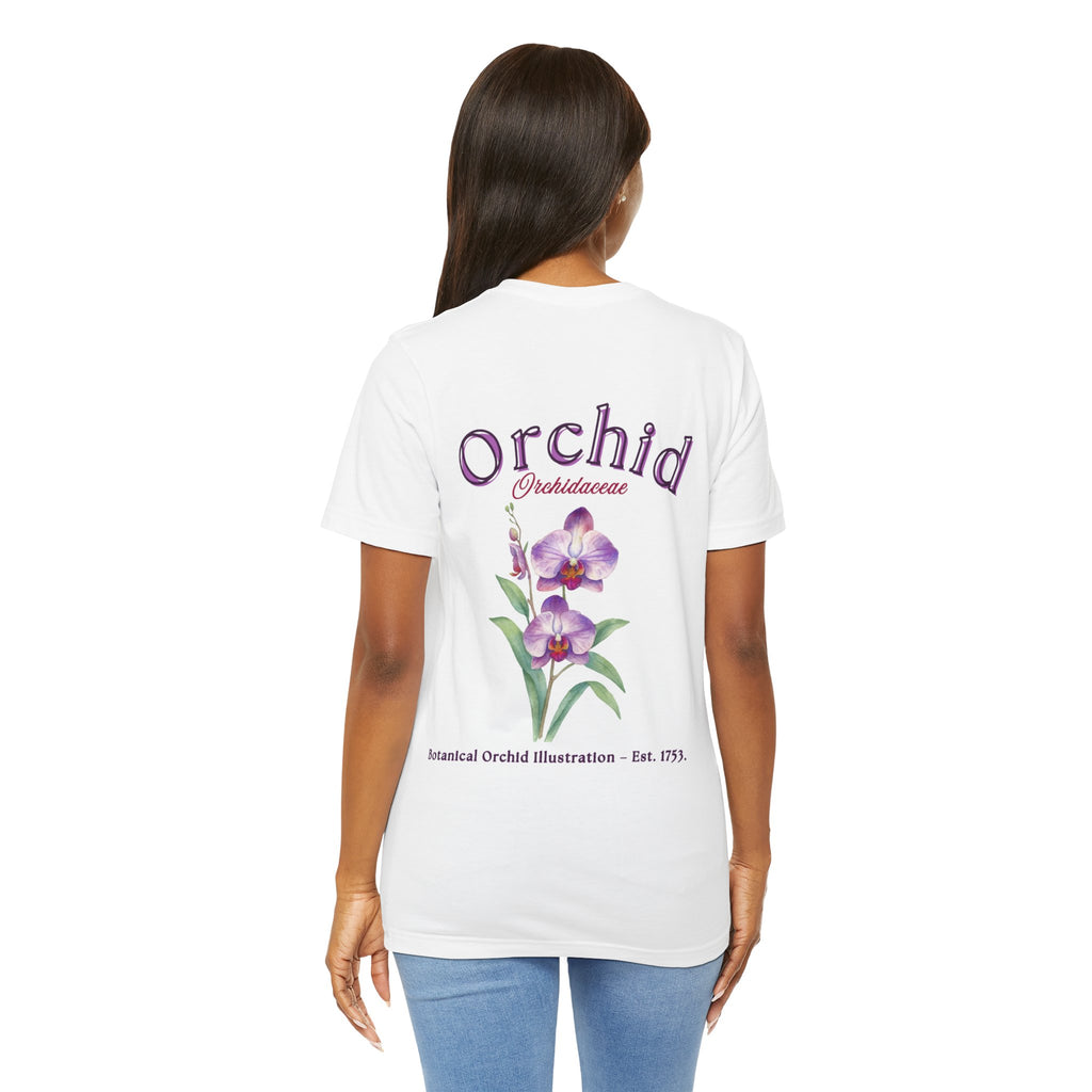 Orchid Floral Tee – Botanical Purple Orchid Illustration Shirt