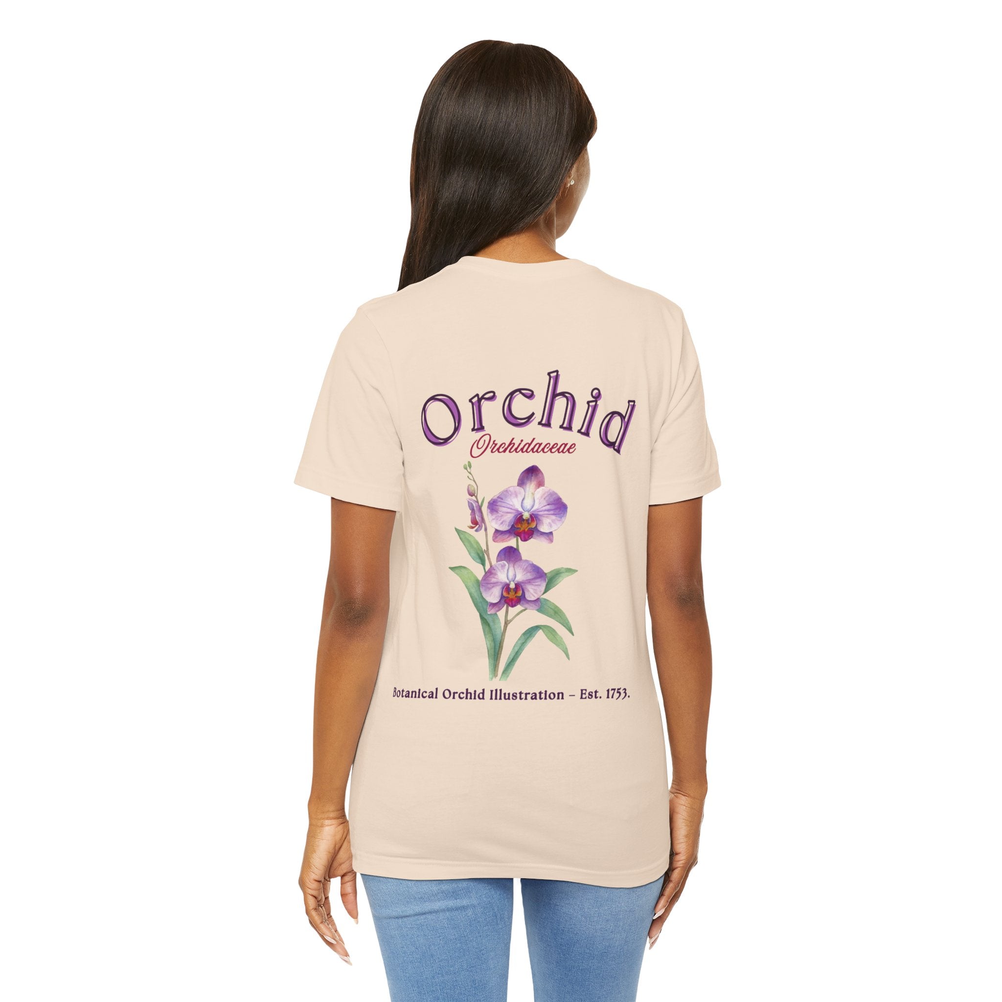 Orchid Floral Tee – Botanical Purple Orchid Illustration Shirt