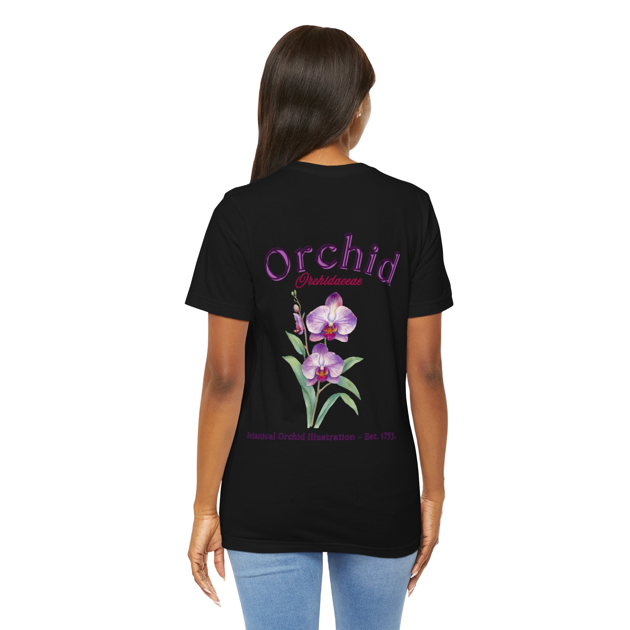Orchid Floral Tee – Botanical Purple Orchid Illustration Shirt