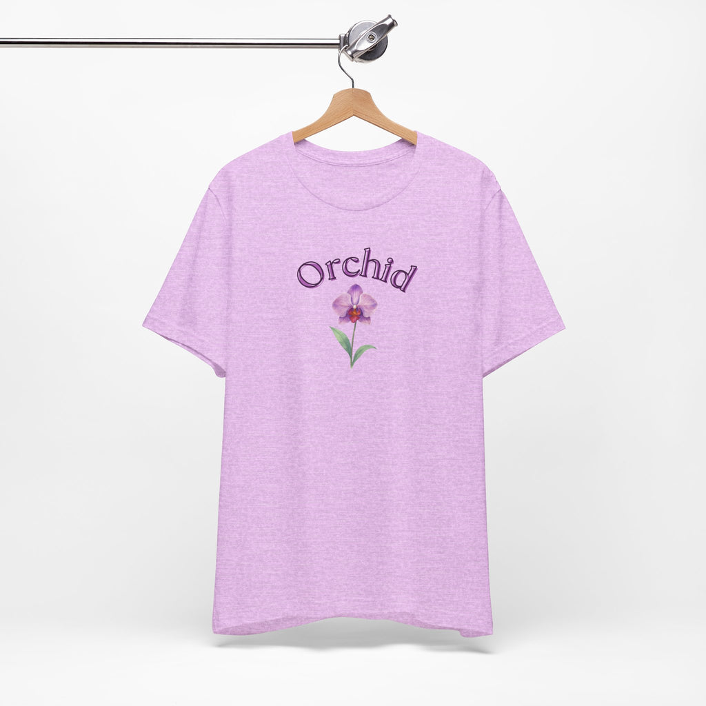 Orchid Floral Tee – Botanical Purple Orchid Illustration Shirt