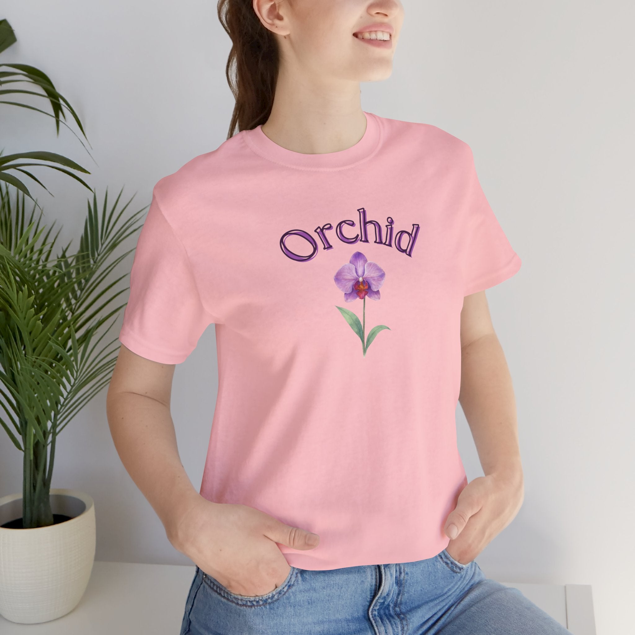 Orchid Floral Tee – Botanical Purple Orchid Illustration Shirt