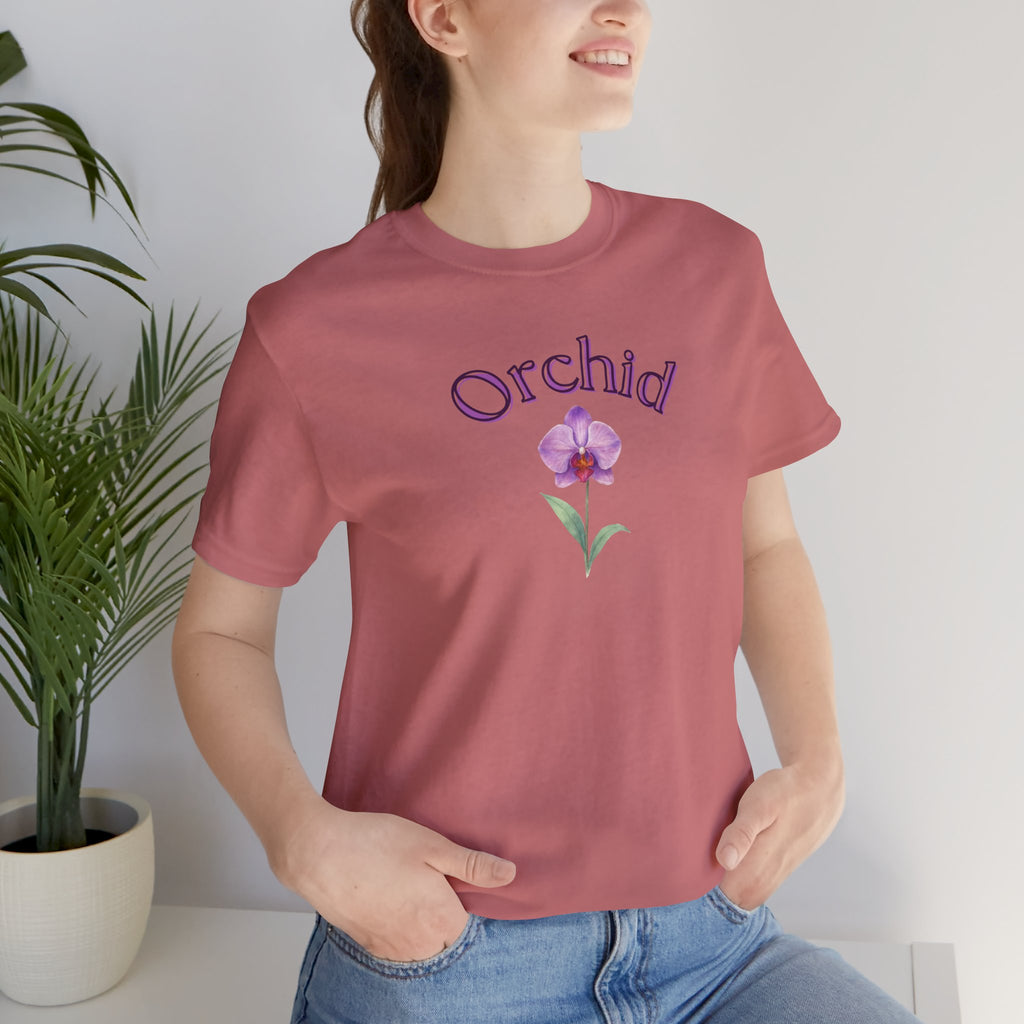 Orchid Floral Tee – Botanical Purple Orchid Illustration Shirt