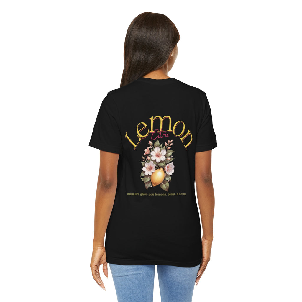 Lemon Floral Tee — Vintage Citrus Graphic Short Sleeve Shirt