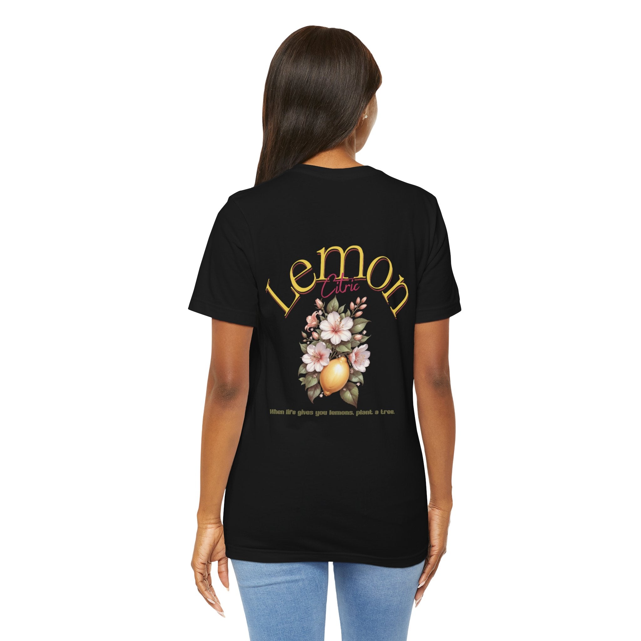 Lemon Floral Tee — Vintage Citrus Graphic Short Sleeve Shirt