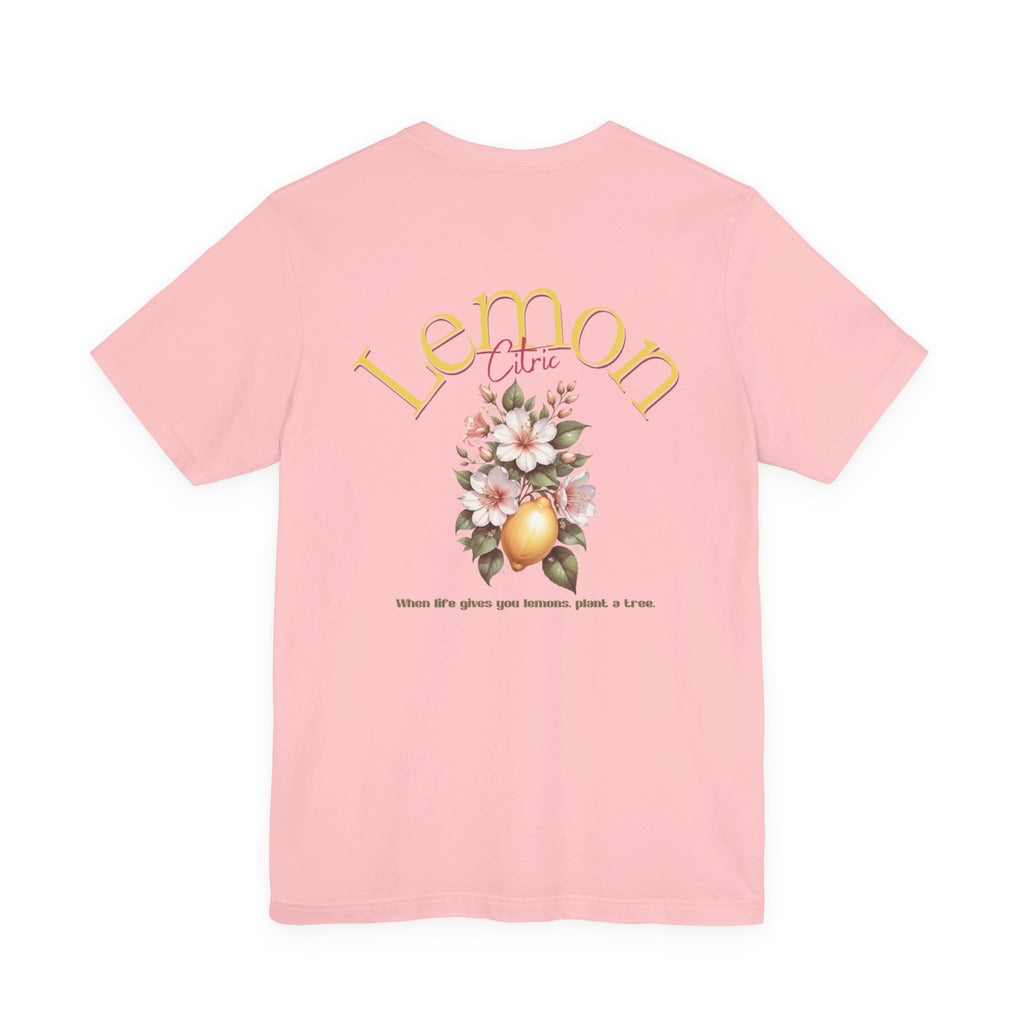 Lemon Floral Tee — Vintage Citrus Graphic Short Sleeve Shirt