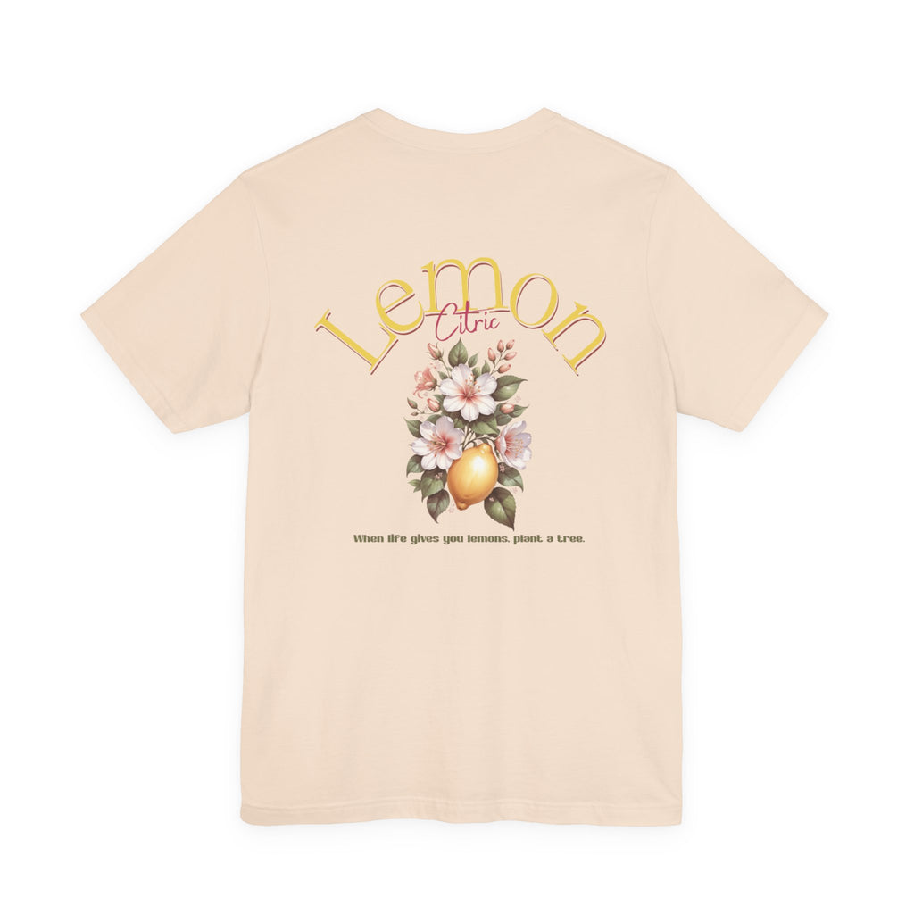 Lemon Floral Tee — Vintage Citrus Graphic Short Sleeve Shirt